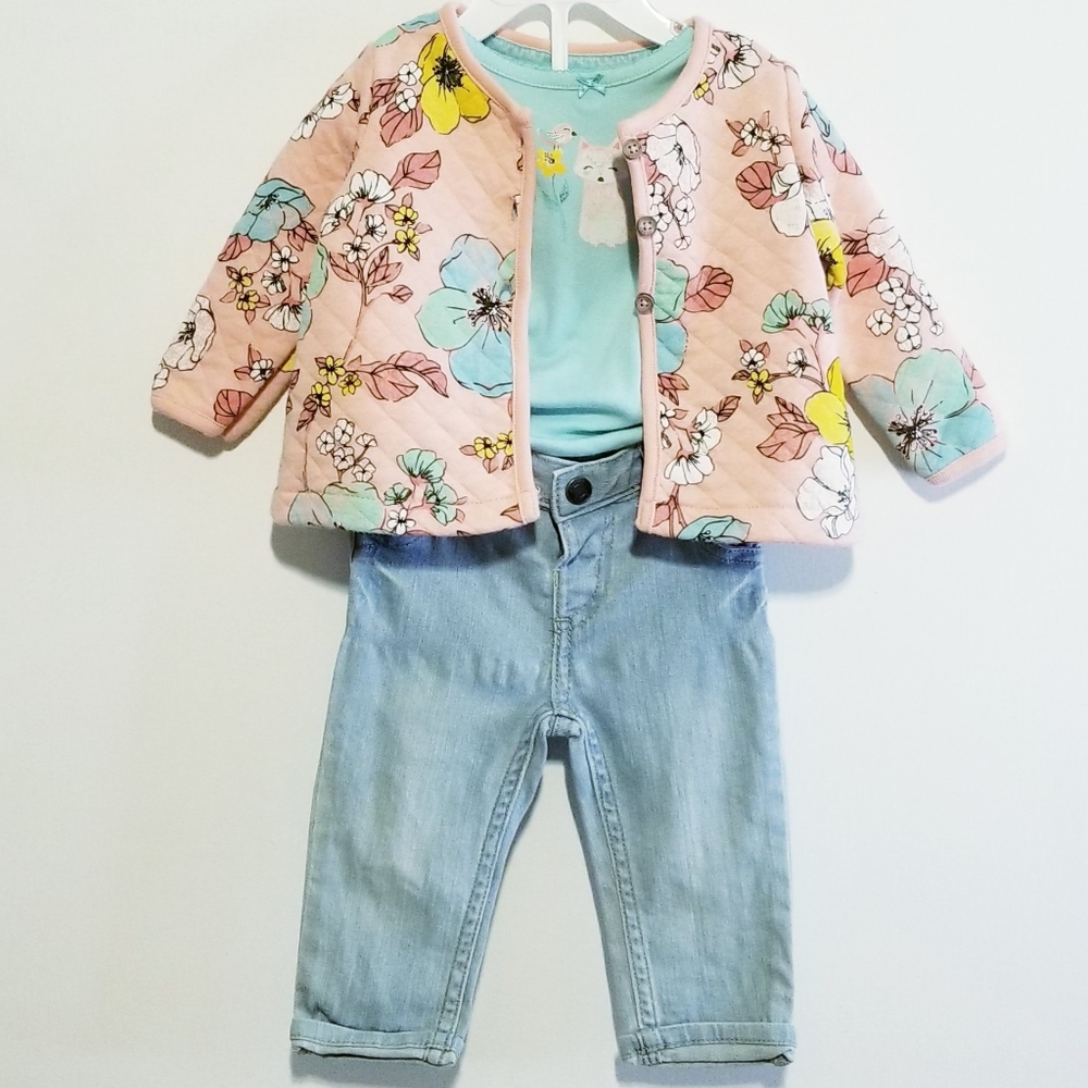 Carter's Baby Girl's Outfit 2-Piece Set Jacket and Jeans Size 6 Months